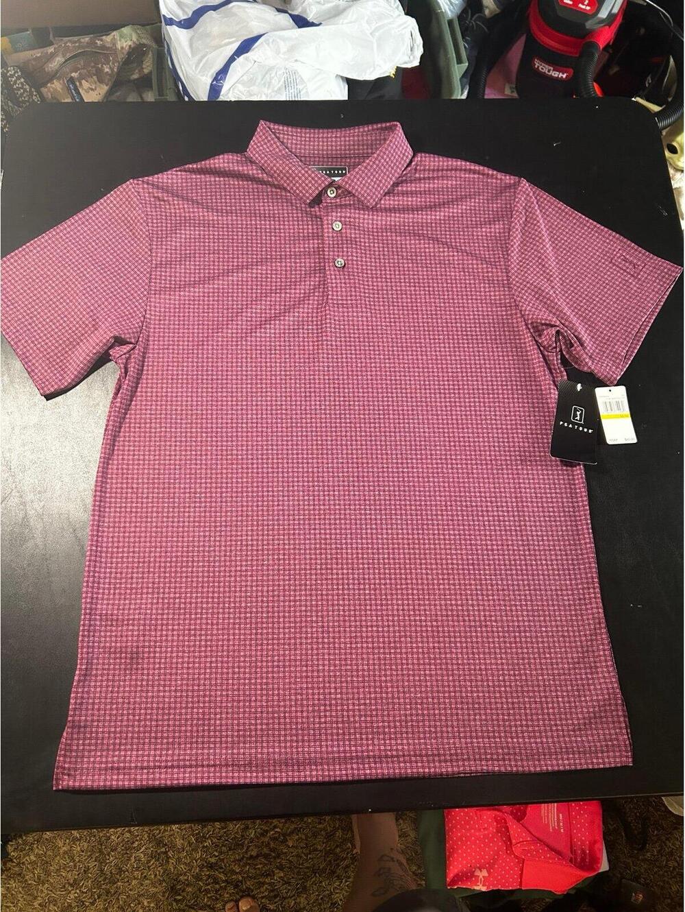 PGA tour performance polo golf shirt size medium maroon
